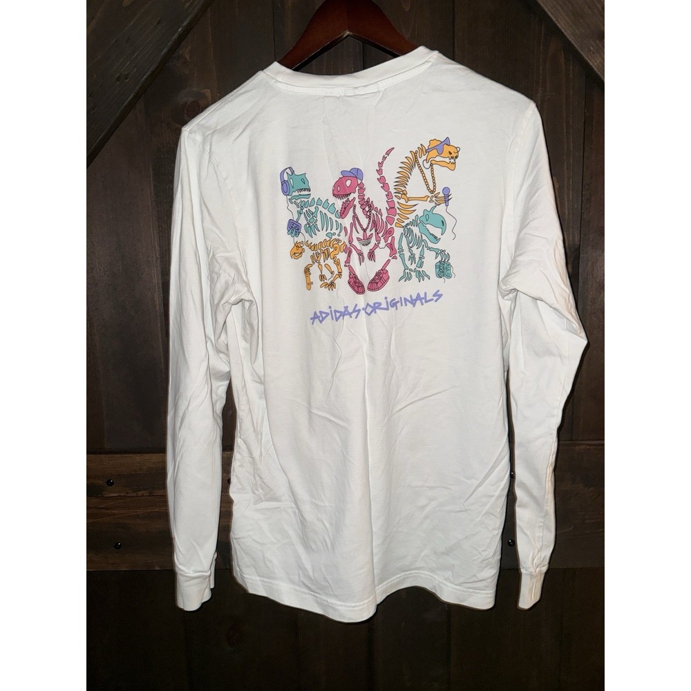 Adidas Originals Men's M Medium 5 AS Long‎ Sleeve T-Shirt White Graphic Tee